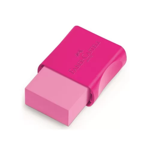 BORRACHA C/ CINTA PLÁSTICA PEQUENA MAX ROSA - FABER CASTELL