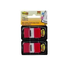 MARCADOR PÁGINA ADESIVO 3M POST-IT 25,4MMX43,2MM VERMELHO 100FL