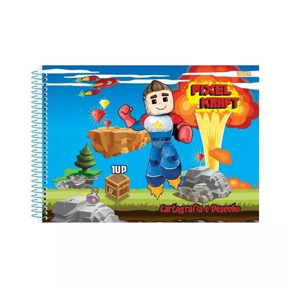 CADERNO CARTOGRAFIA 1/1 CAPA DURA ESPIRAL 60F PIXEL