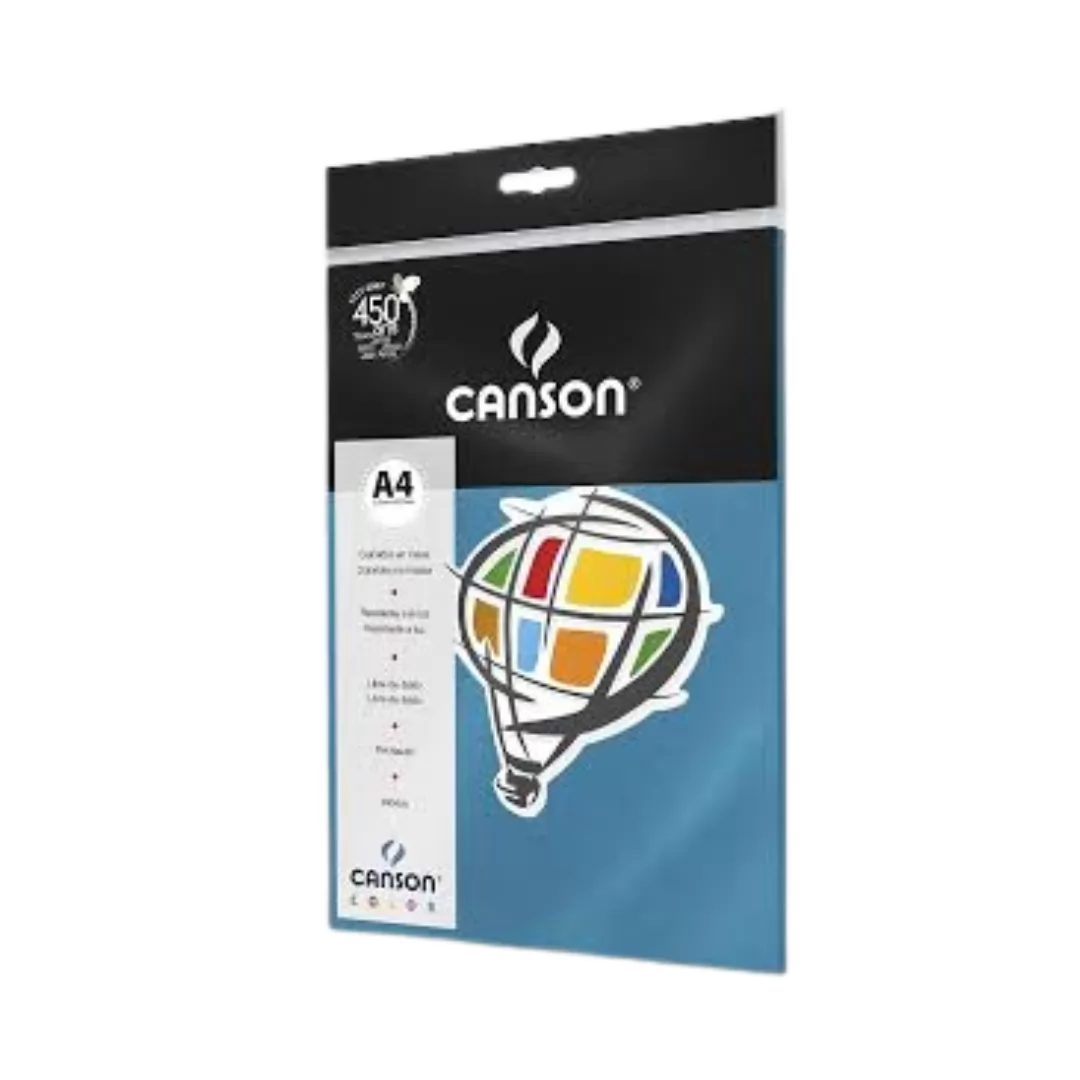 PAPEL COLOR A4 180G CANSON 10FL AZUL ROYAL