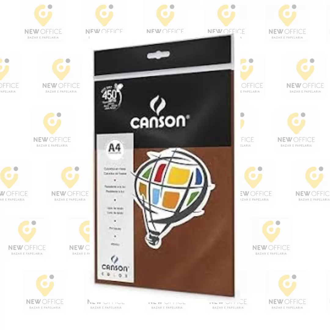 PAPEL COLOR A4 180G CANSON 10FL MARROM CHOCOLATE