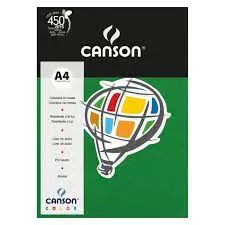 PAPEL COLOR A4 180G CANSON 10FL VERDE ESCURO