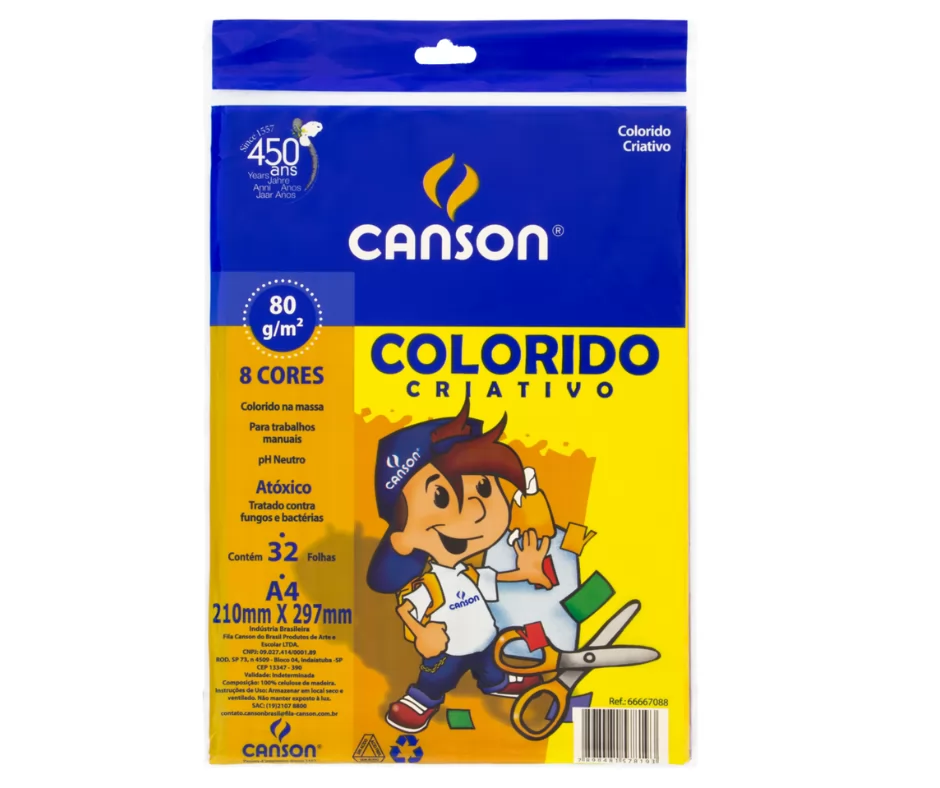 PAPEL COLORIDO CRIATIVO 8 CORES 80G A4 32 FL