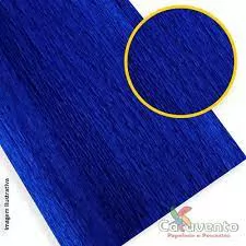 PAPEL CREPOM SUPER CREPE AZUL ESCURO LISO 48CMX2,50M