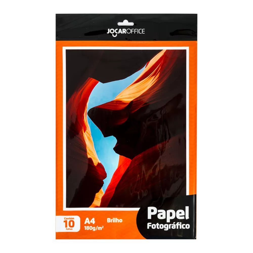 PAPEL FOTO BRILHO A4 180GM2 JOCCAR OFFICE