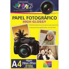 PAPEL FOTOGRÁFICO HIGH GLOSSY OFF PAPER A4 180G/M2 50 FOLHAS