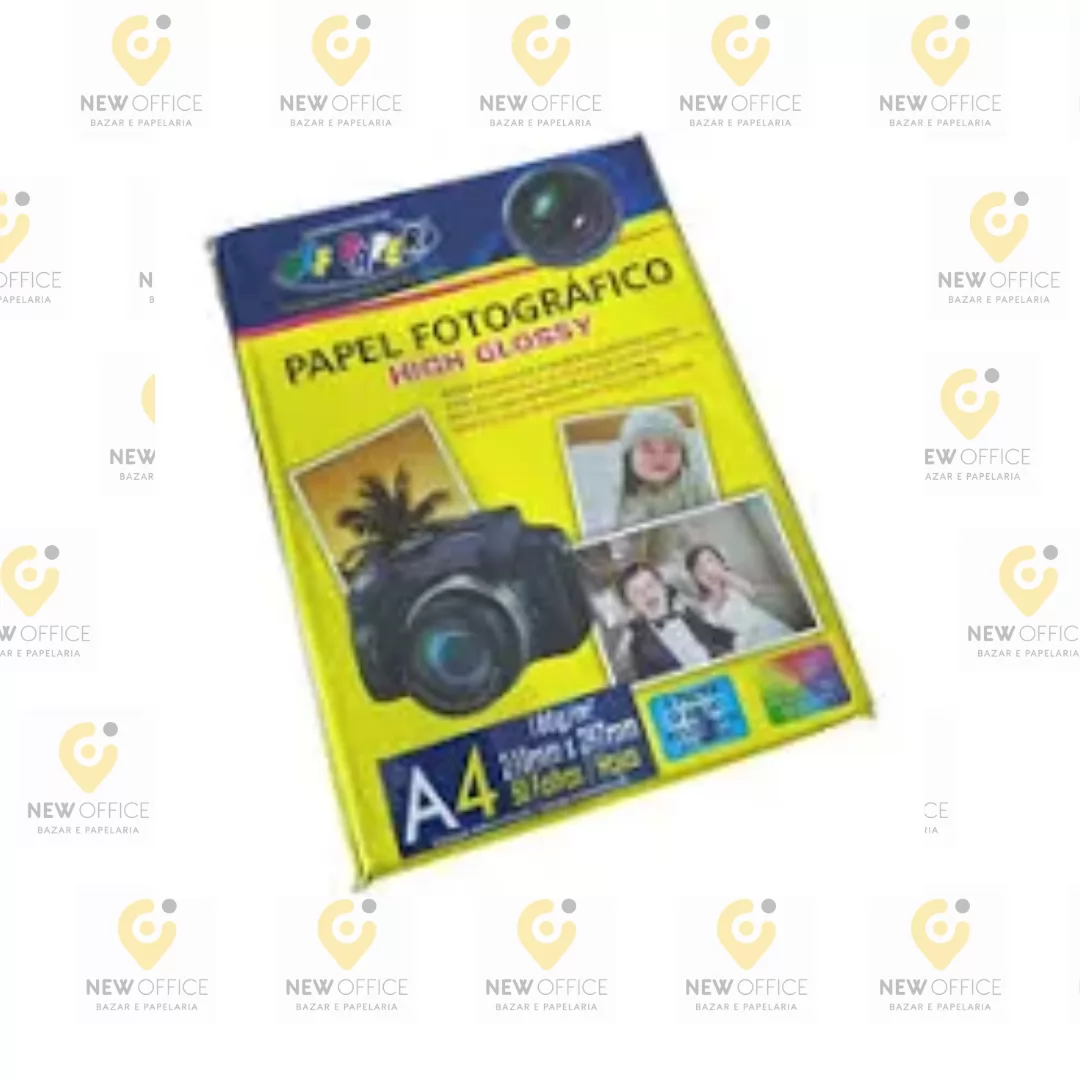 PAPEL FOTOGRÁFICO A4 BRILHO 180G 10FL HIGH GLOSSY OFF PAPER