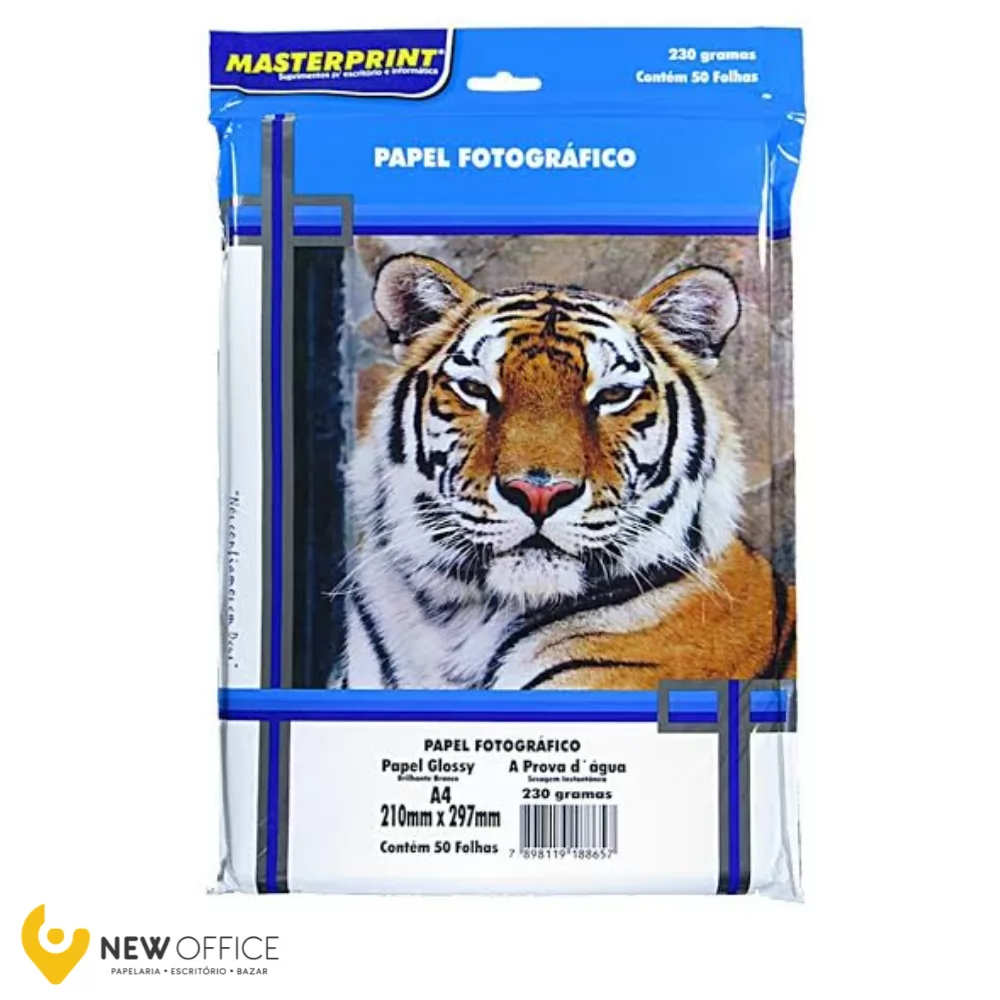 PAPEL FOTOGRÁFICO GLOSSY 230G. 50FLS - MASTERPRINT