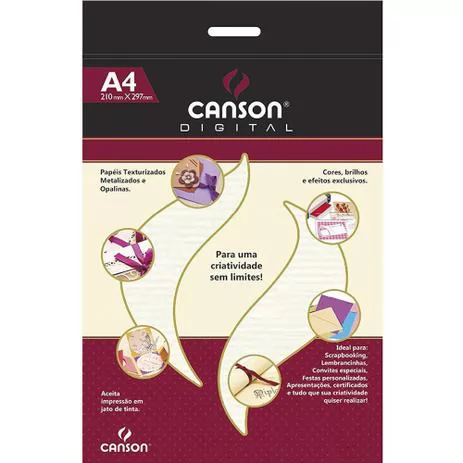 PAPEL VERGÊ A4 180G CANSON BRANCO AVULSO
