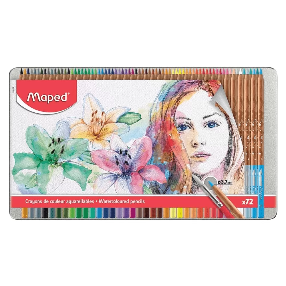 LÁPIS DE COR ARTÍSTICO 3-7 MM AQUARELAVEL CAIXA X 72