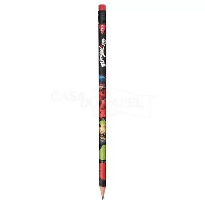 LAPIS PRETO MIRACULOUS COM BORRACHA TRIS