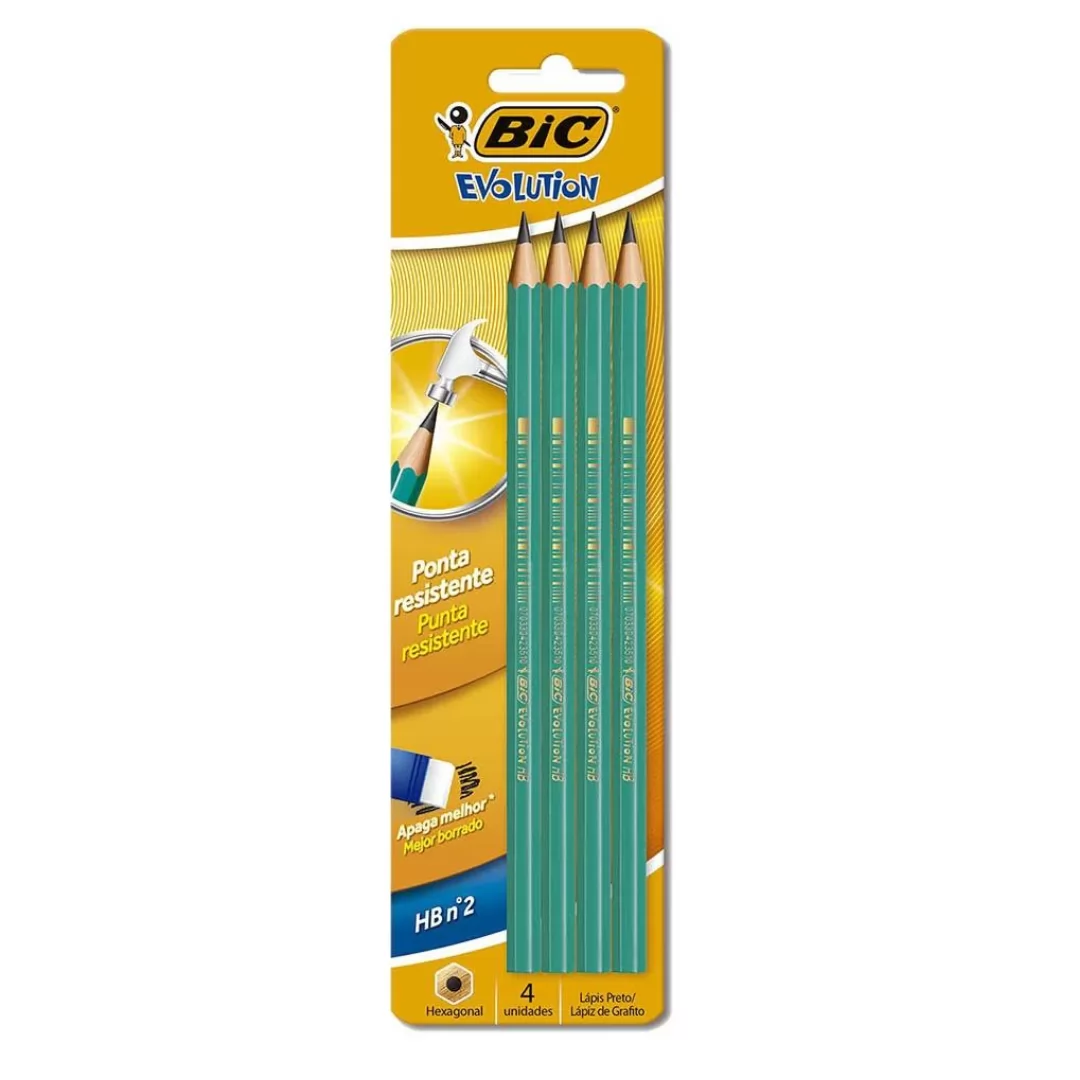LÁPIS PRETO SEXTAVADO HB N-2 BIC EVOLUTION COLORS