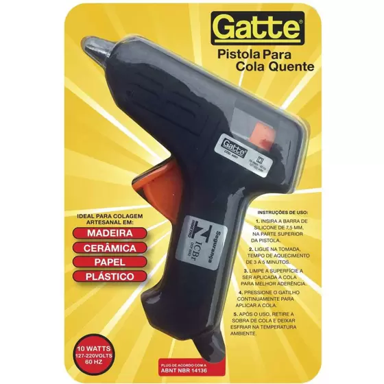PISTOLA DE COLA QUENTE 10W BIVOLT PEQUENA- MAKE+