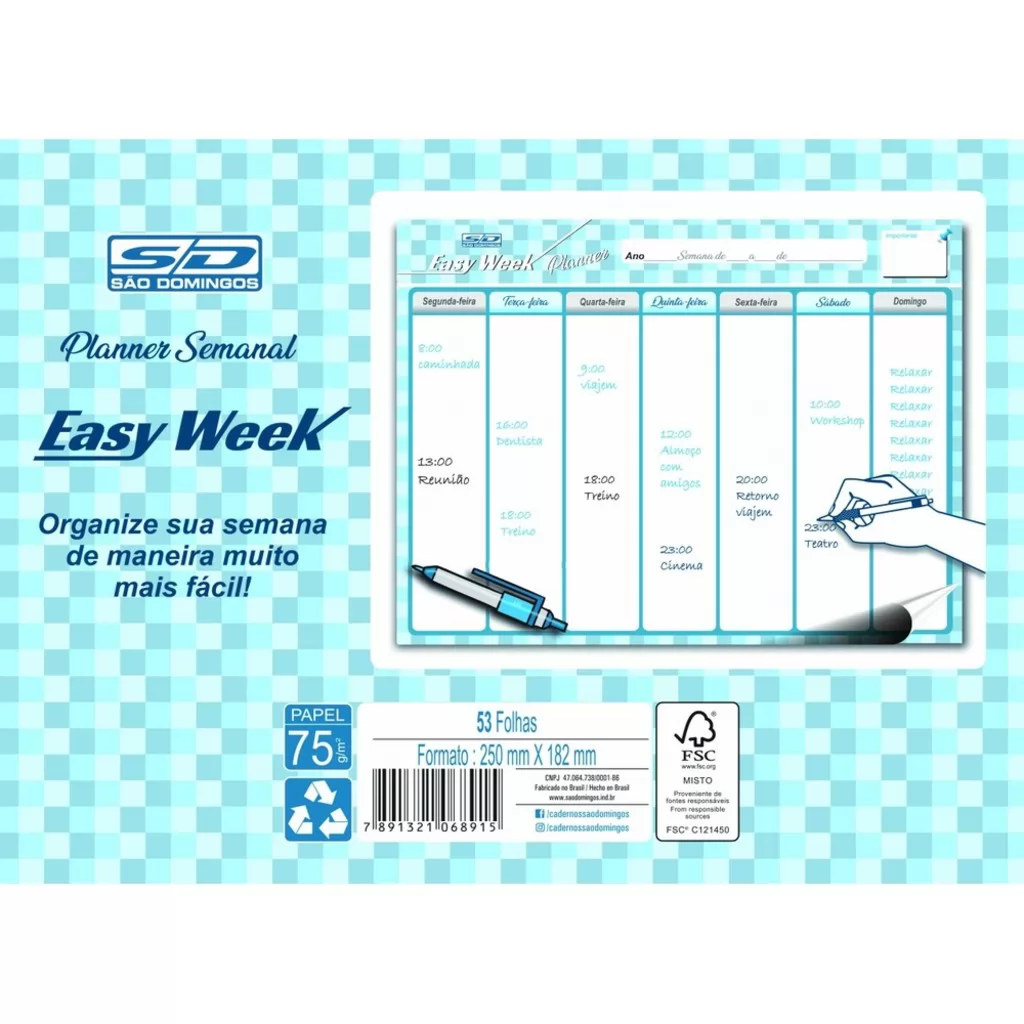 PLANNER PERMANENTE BLOCO EASY WEEK