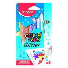 CANETA HIDROGRÁFICA COLOR PEPS COM GLITTER 8 CORES