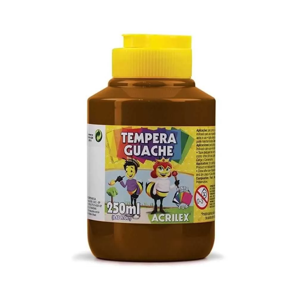 TINTA TEMPERA GUACHE MARROM 250ML