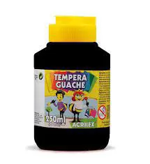 TINTA TEMPERA GUACHE PRETO 250ML