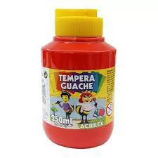TINTA TEMPERA 250ML GUACHE VERMELHO FOGO