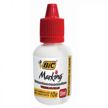 TINTA VERMELHA PARA MARCADOR DE QUADRO BRANCO GRIP BIC MARKING 20ML