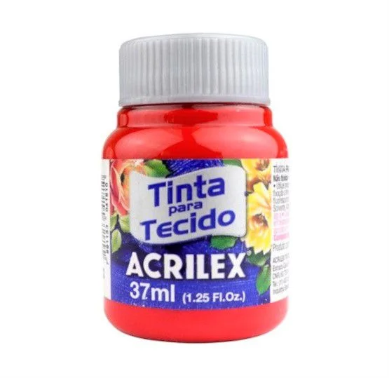 TINTA TECIDO VERMELHO TOMATE FOSCA 037ML - ACRILEX