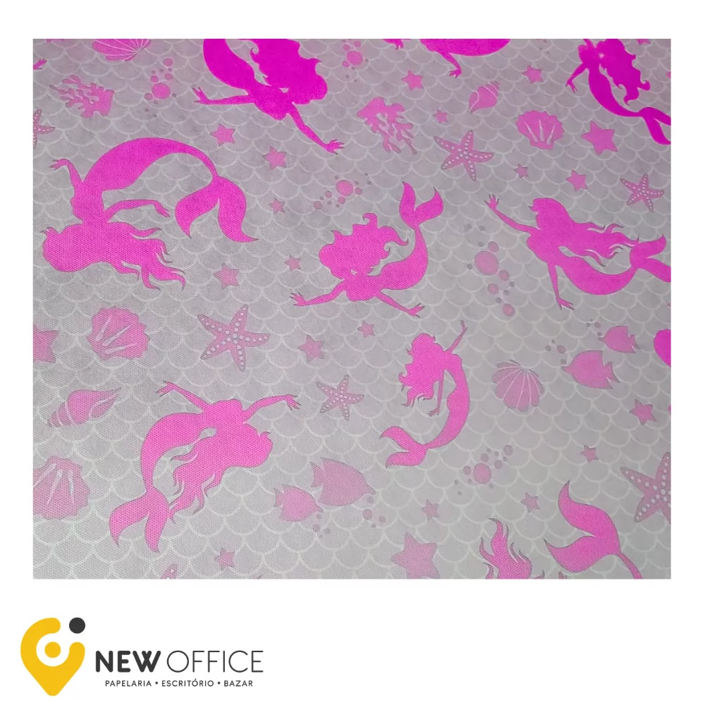 TNT ESTAMPADO 1,40M 40G SEREIA ROSA - SUPPER