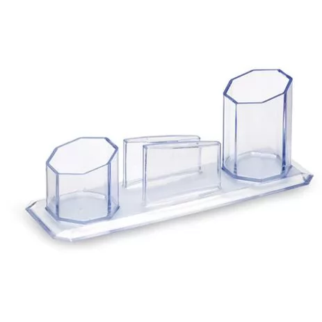TRIO PORTA CANETA/CLIPS/LEMBRETE CRISTAL WALEU