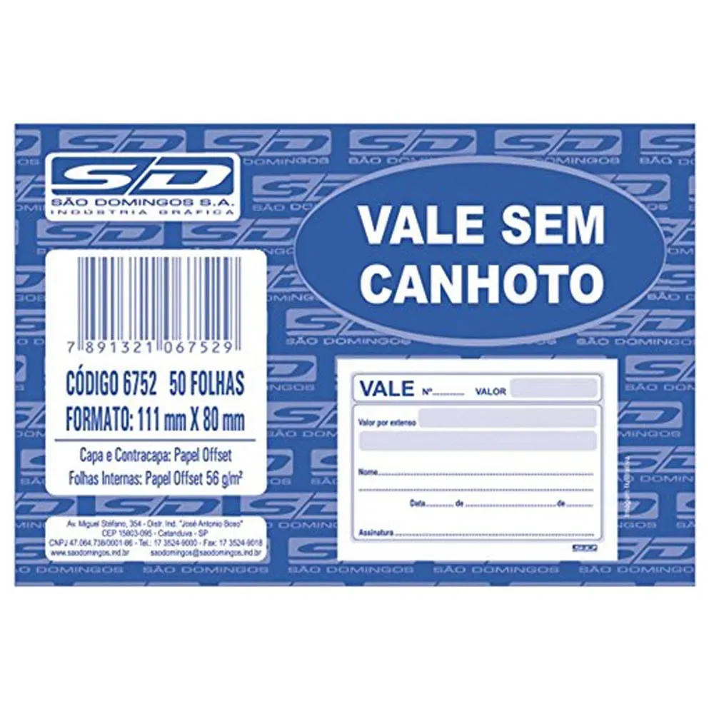 VALE SEM CANHOTO 50 FL 80X110MM SD