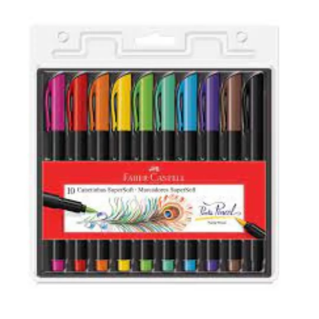 CANETA  SUPERSOFT BRUSH 10 CORES- FABER CASTELL
