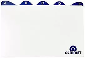 ÍNDICE ALFABÉTICO 5X8 7MMX075MM ACRIMET