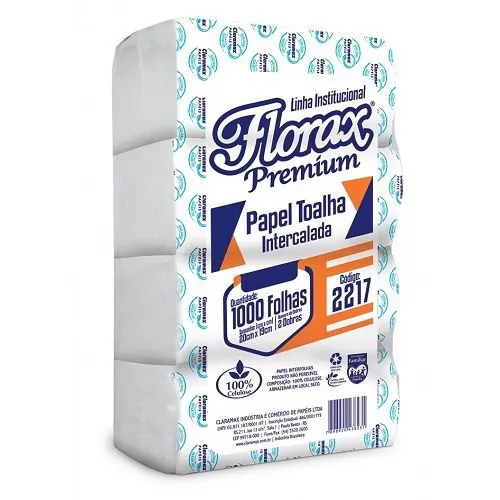 PAPEL TOALHA INTERCALADA FLORAX 1000X20X19 PREMIUM