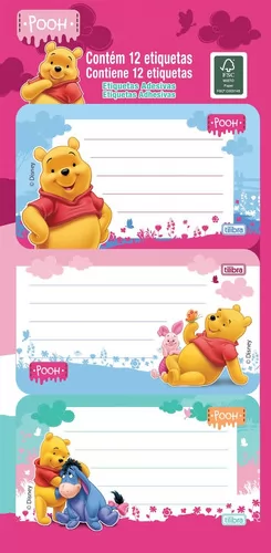ETIQUETA ADESIVA ESCOLAR POOH TILIBRA