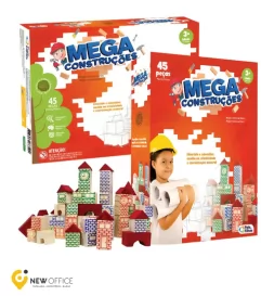 MEGA CONSTRUCOES 45 PCS MADEIRA- PAIS E FILHOS