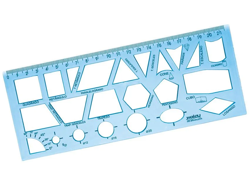 RÉGUA GEOMÉTRICA AZUL