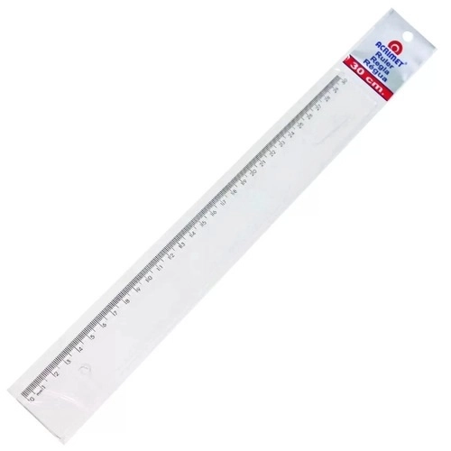 RÉGUA PLÁSTICA 30CM ACRIMET CLEAR SORTIDA