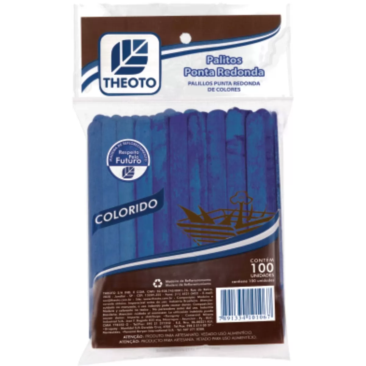 PALITO PICOLÉ COM 100 COLOR AZUL