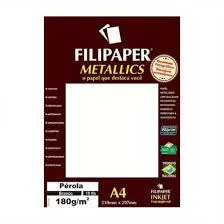 PAPEL A4 PEROLADO USAPEL BRANCO 180G - FILIPERSON AVULSO