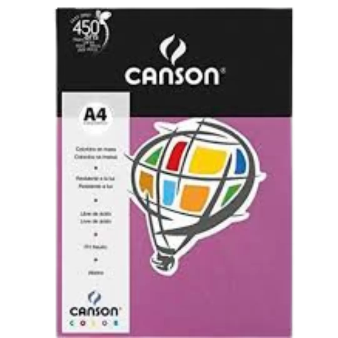 PAPEL CANSON A4 120-180G AVULSO LILAS