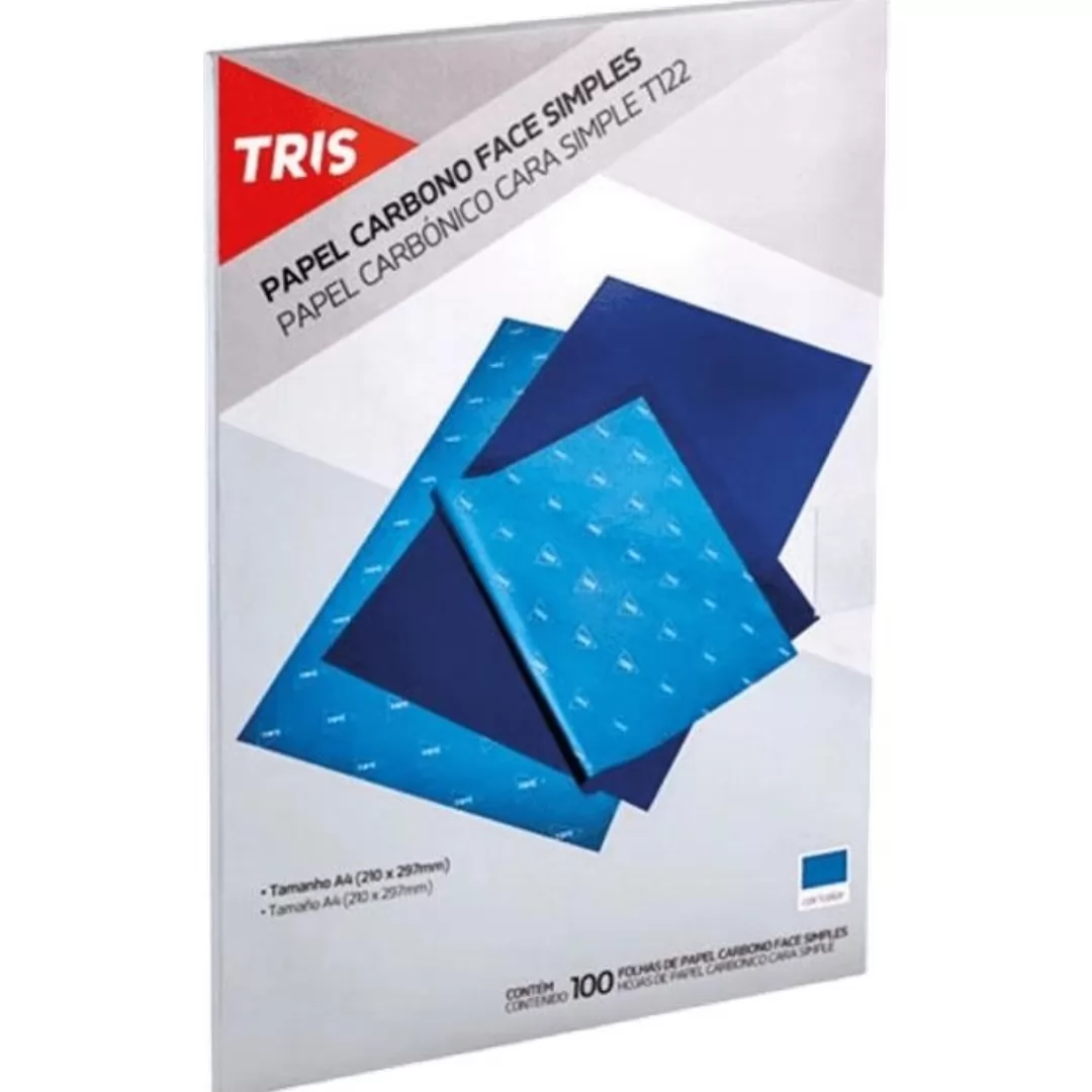 PAPEL CARBONO PARA LÁPIS TRIS A4 22G/M AZUL