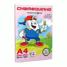 PAPEL CHAMEQUINHO A4 21CMX29,7CM 75G 100 FL ROSA