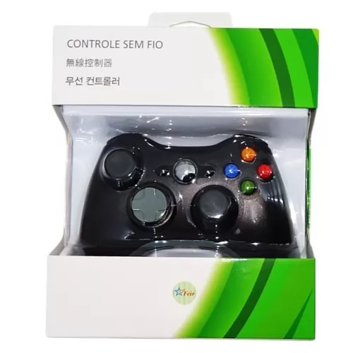 CONTROLE PARA XBOX 360 SEM FIO FEIR FR-303 - PRETO