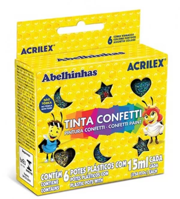 TINTA CONFETTI ART TEEN ACRILEX 15ML