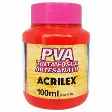 TINTA PVA FOSCA ARTESANATO ACRILEX 100ML VERMELHO VIVO