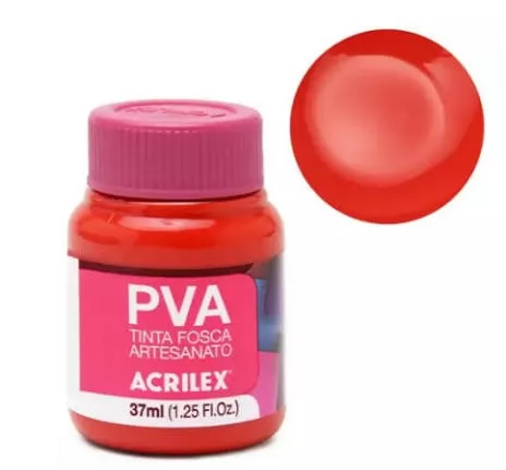 TINTA FOSCA PVA ARTESANATO 37ML VERMELHA VIVO