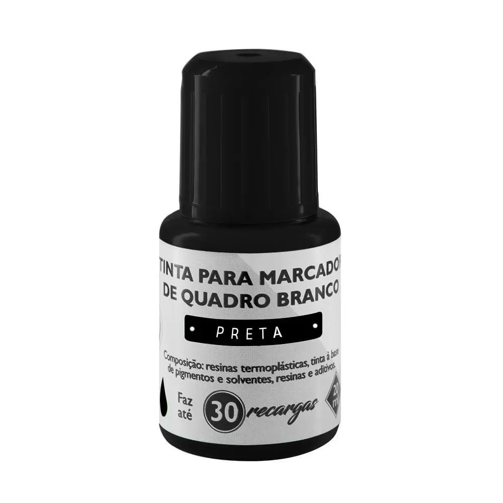 TINTA PARA MARCADOR QUADRO BRANCO PRETO 20ML