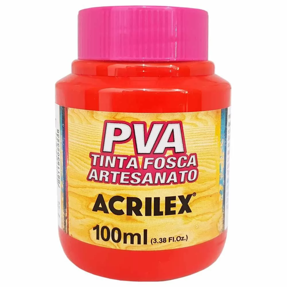TINTA PVA FOSCA ARTESANATO ACRILEX 100ML VERMELHO FOGO