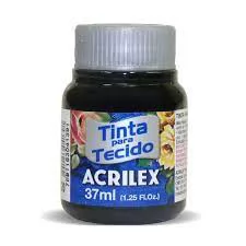 TINTA TECIDO FOSCA 37ML PRETO - ACRILEX