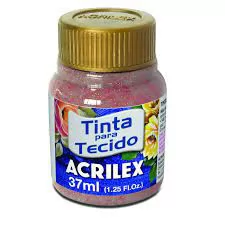 TINTA TECIDO GLITTER 37ML VERMELHO - ACRILEX