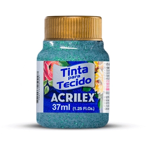 TINTA TECIDO GLITTER 37ML VERDE - ACRILEX