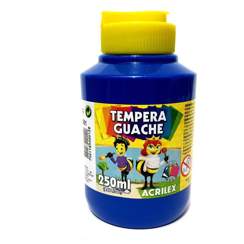 TINTA TEMPERA GUACHE AZUL TURQUESA 250ML