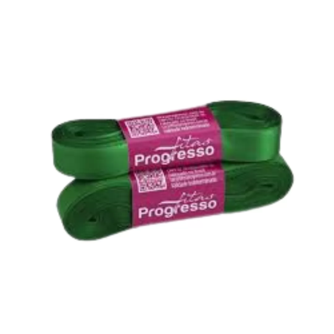FITA CETIM SIMPLES 15MMX10M VERDE BANDEIRA - PROGRESSO